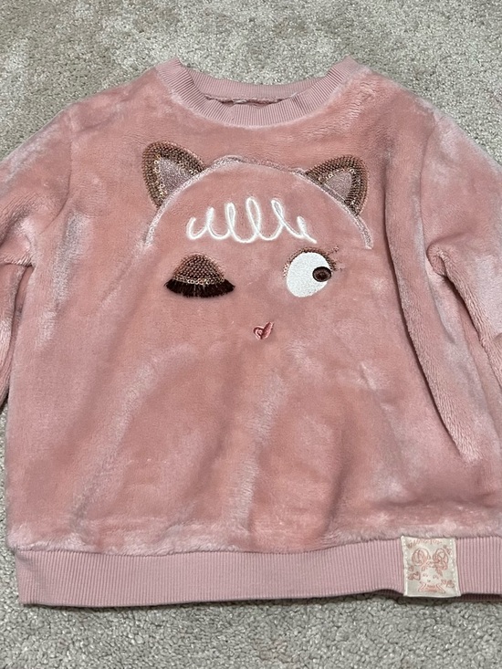 United Colors Of Benetton Other - Girls' Pink Plush Cat Sweatshirt
